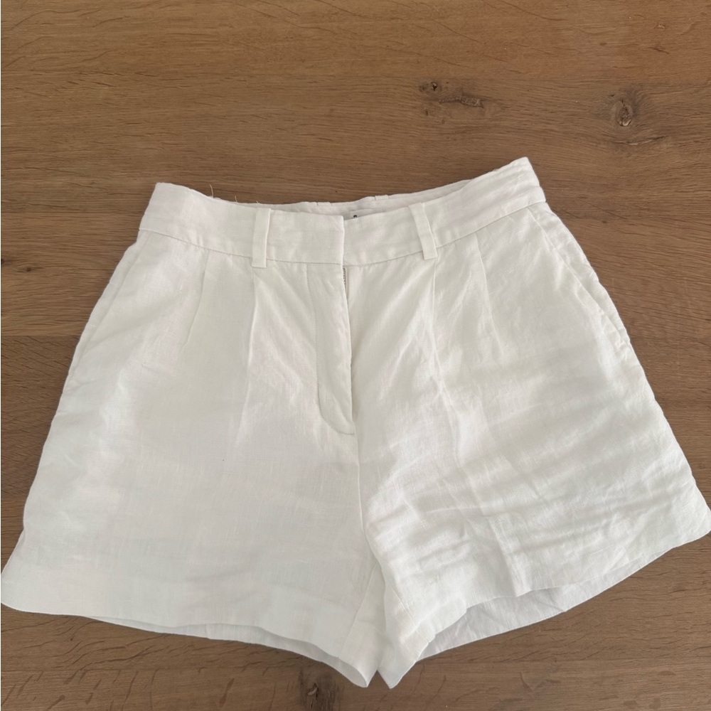 Babaton High Waist White Shorts